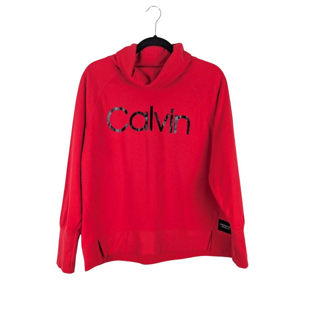 Calvin Klein Performance Women's‎ Red Cowl Neck Pullover Sweatshirt Size Large